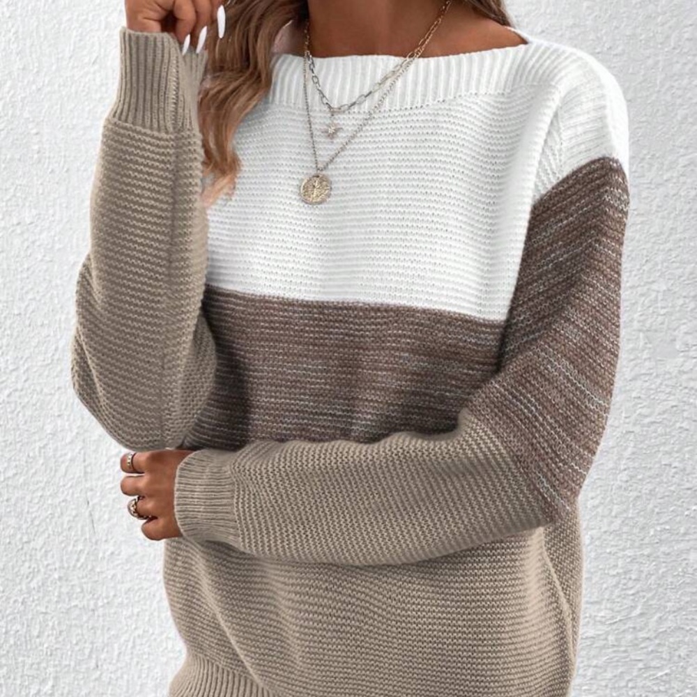 New color block long sleeve sweater - Picture 3 of 7